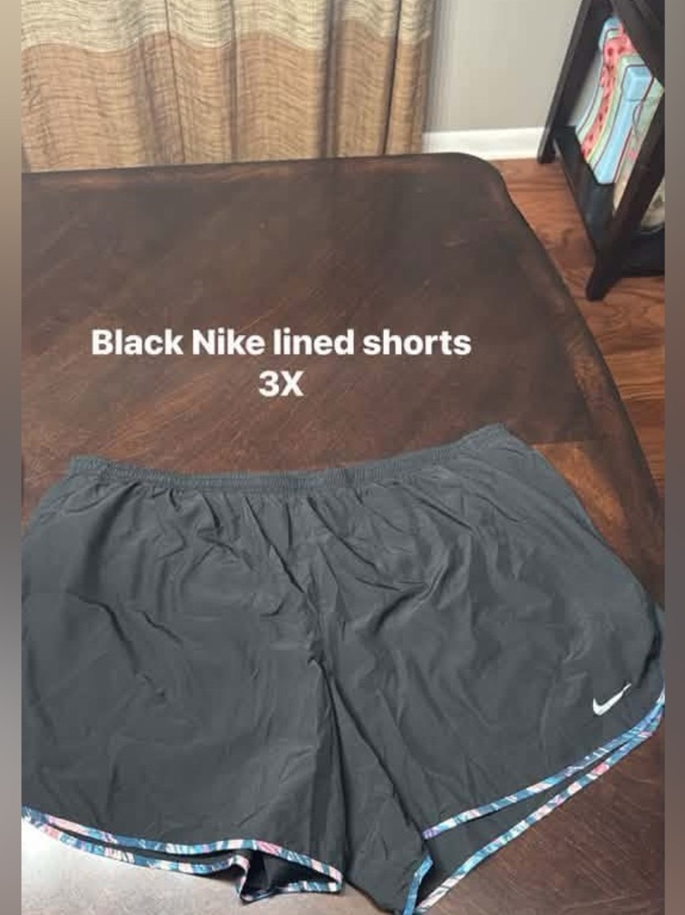 Nike Black Running Shorts with Multicolor Hem
